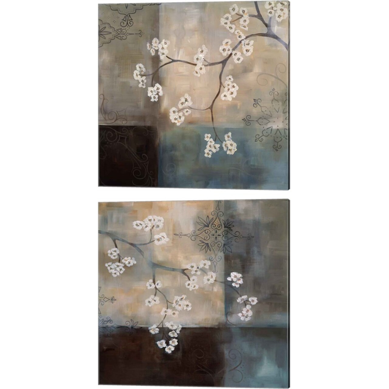 Abstract & Natural Elements by Laurie Maitland 14" x 14" Canvas Wall Art (Set of 2)